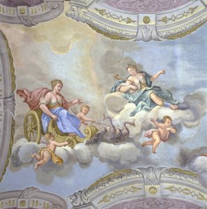 Juno montando uma carruagem, c.1760 de Bernardino and Galliari Galliari